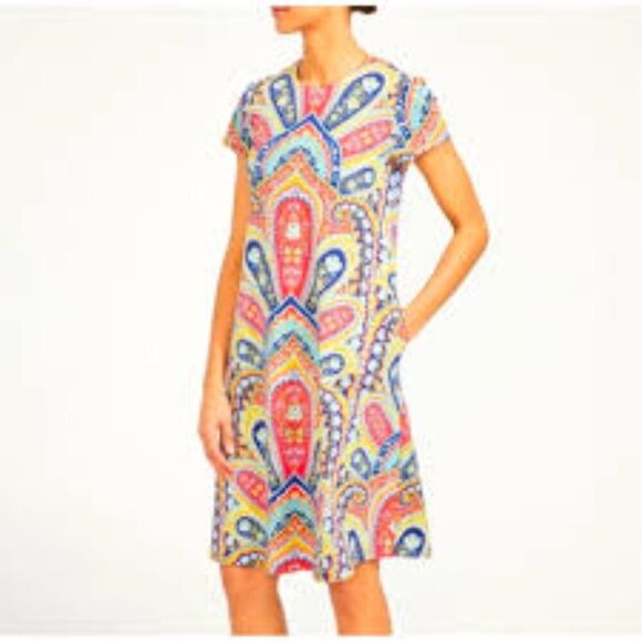 J. McLaughlin Dresses & Skirts - J. McLaughlin Floral Paisley Swing Catalina Cloth Dress